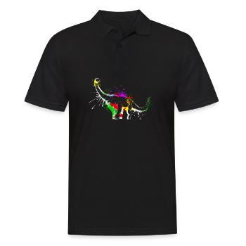 Splash art Dinosaur sauropod diplodocus - Männer Poloshirt - Schwarz - Vorne - Kai (181cm)