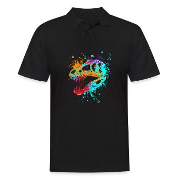 Éclaboussure Dinosaure Tyrannosaurus rex tête T-rex - Polo Homme - noir - Devant - Kai (181cm)