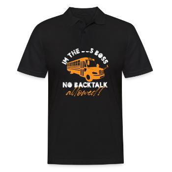 Funny No Backtalk - Yellow Bus Expert School Bus - Polo Homme - noir - Devant - Kai (181cm)