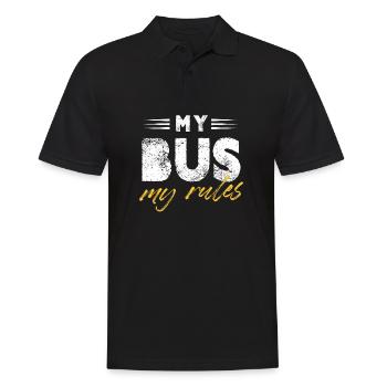 Drôle mon bus Mes règles - Chauffeur d’autobus scolaire Enfants - Polo Homme - noir - Devant - Kai (181cm)