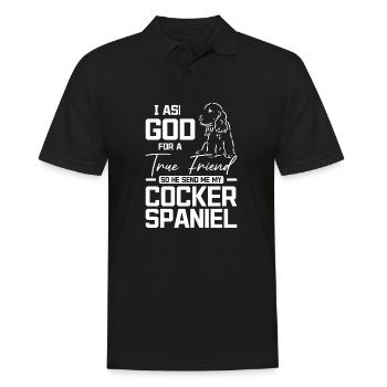 Dieu m’envoie un véritable ami mon cocker spaniel - Polo Homme - noir - Devant - Kai (181cm)