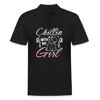 Chillin avec ma fille cocker spaniel - Polo Homme - noir - Devant - Kai (181cm)