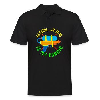 Getting the flag is my cardio | Laser tag player - Men's Polo Shirt - black - Front - Kai (181cm)
