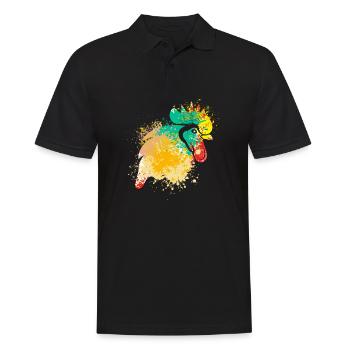 Colerfull Splash Art Farm animals chicken head - Men's Polo Shirt - black - Front - Kai (181cm)