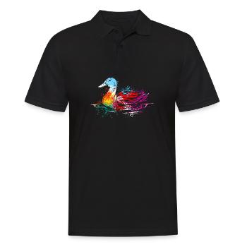 Colerfull Splash Art Farm animaux Canard - Polo Homme - noir - Devant - Kai (181cm)