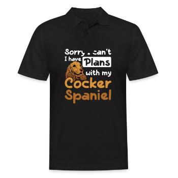Je ne peux pas J’ai des projets avec mon cocker spaniel - Polo Homme - noir - Devant - Kai (181cm)