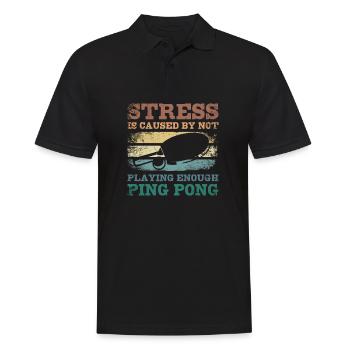Le stress est causé par le fait de ne pas jouer suffisamment au ping-pong - Polo Homme - noir - Devant - Kai (181cm)