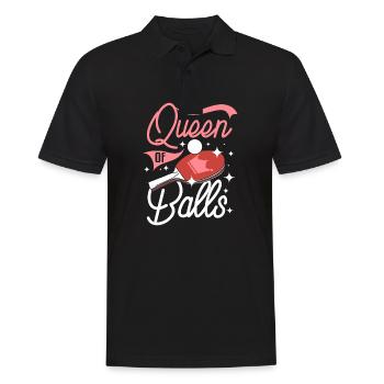 Femmes Fille Drôle Reine des balles de ping-pong - Polo Homme - noir - Devant - Kai (181cm)