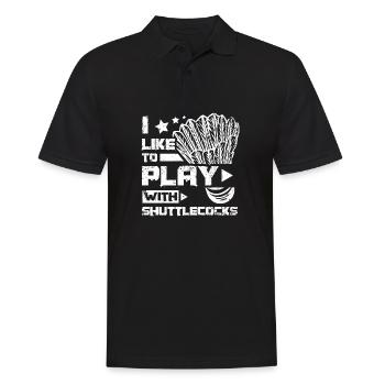 J’aime jouer avec des volants de badminton - Polo Homme - noir - Devant - Kai (181cm)