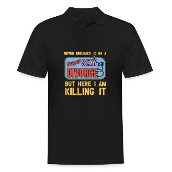 Lustiges Scheidung Glücklich Geschieden und - Männer Poloshirt - Schwarz - Vorne - Kai (181cm)