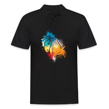 Animaux colorés Splash Art Farm tête de poney - Polo Homme - noir - Devant - Kai (181cm)