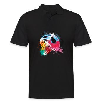 Splash Art Giant Panda Panda Bear Big Panda - Men's Polo Shirt - black - Front - Kai (181cm)