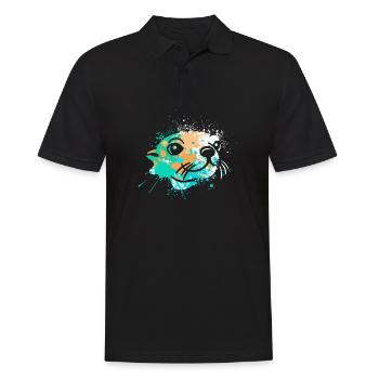 Splash Art Seal Lion de mer - Polo Homme - noir - Devant - Kai (181cm)