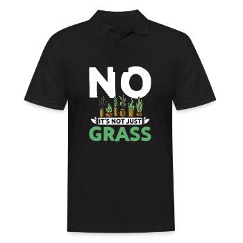 No it's not just grass botanist - Männer Poloshirt - Schwarz - Vorne - Kai (181cm)