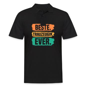 Hochzeit Junggesellenabschied Trauzeugin - Männer Poloshirt - Schwarz - Vorne - Kai (181cm)