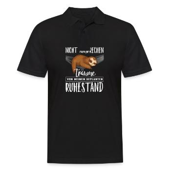 Ruhestands Träume Faultier Rente Abschiedsgeschenk - Männer Poloshirt - Schwarz - Vorne - Kai (181cm)