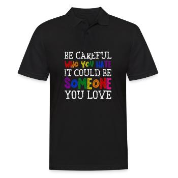 Faites attention à qui vous détestez l’allié lgbt fier - Polo Homme - noir - Devant - Kai (181cm)