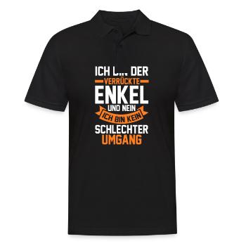 Enkel - Männer Poloshirt - Schwarz - Vorne - Kai (181cm)
