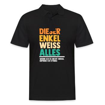 Enkel - Männer Poloshirt - Schwarz - Vorne - Kai (181cm)