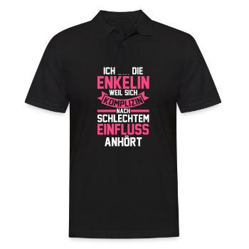 Enkelin - Männer Poloshirt - Schwarz - Vorne - Kai (181cm)