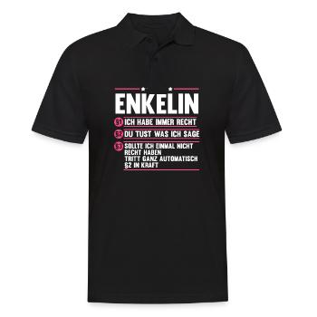 Enkelin - Männer Poloshirt - Schwarz - Vorne - Kai (181cm)