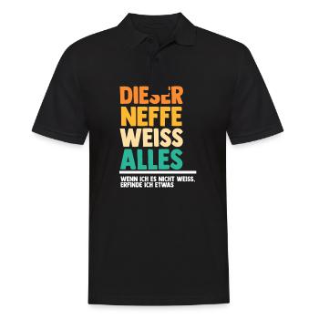 Neffe - Männer Poloshirt - Schwarz - Vorne - Kai (181cm)