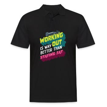 Calisthenics Street Workout Park Fitness Training - Männer Poloshirt - Schwarz - Vorne - Kai (181cm)