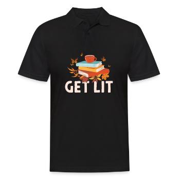 Get Lit Reading Quotes Rat de bibliothèque introverti - Polo Homme - noir - Devant - Kai (181cm)