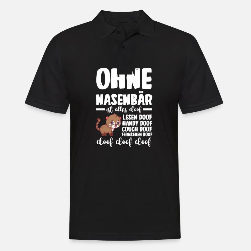 Nasenbär - Männer Poloshirt - Schwarz
