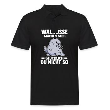 Walross - Männer Poloshirt - Schwarz - Vorne - Kai (181cm)