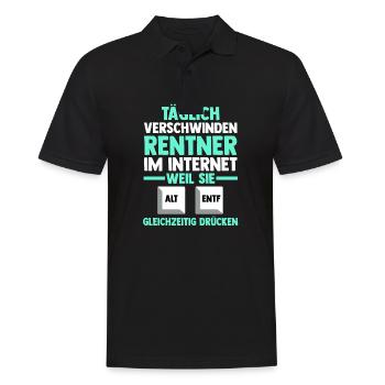Ruhestand Pension Rente Computer Rentner - Männer Poloshirt - Schwarz - Vorne - Kai (181cm)