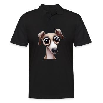 Cute Greyhound Puppy Art - Polo Homme - noir - Devant - Kai (181cm)