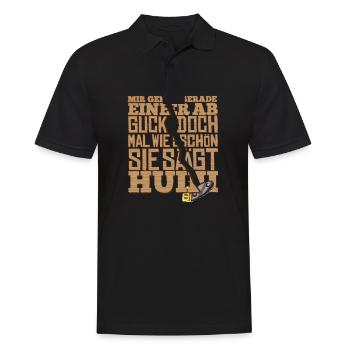 Guck doch mal Huiii Kettensäge Motorsäge Holz - Männer Poloshirt - Schwarz - Vorne - Kai (181cm)