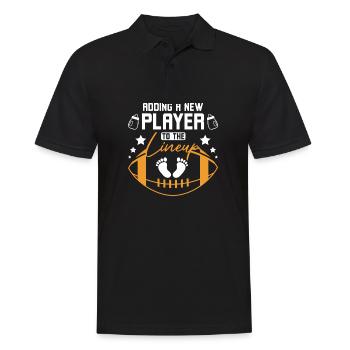 Grossesse Football une nouvelle joueuse dans l’alignement - Polo Homme - noir - Devant - Kai (181cm)