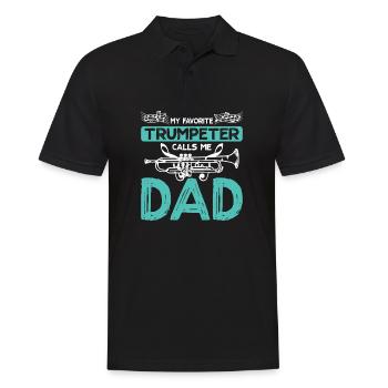 Trompettistes Mon trompettiste préféré m’appelle papa - Polo Homme - noir - Devant - Kai (181cm)