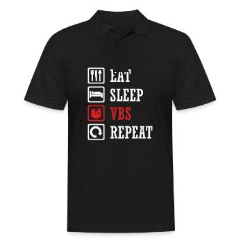 Eat Sleep Vbs Repeat Vacation Bible School Crew - Men's Polo Shirt - black - Front - Kai (181cm)