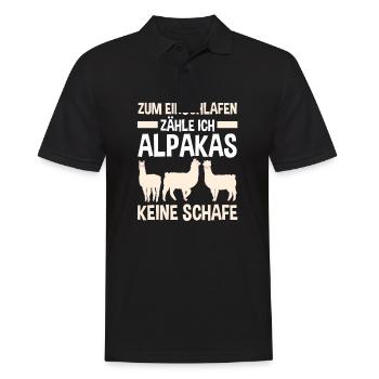 Alpaka - Männer Poloshirt - Schwarz - Vorne - Kai (181cm)