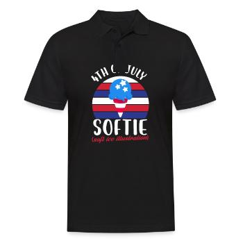 4th of july softie soft ice Design - Männer Poloshirt - Schwarz - Vorne - Kai (181cm)