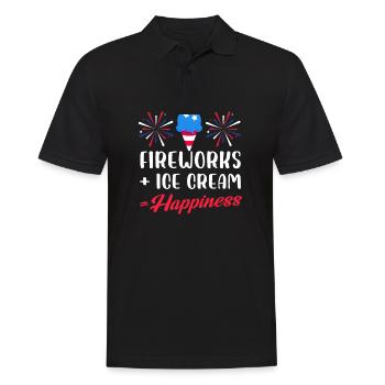 fireworks and ice cream happiness Design - Männer Poloshirt - Schwarz - Vorne - Kai (181cm)