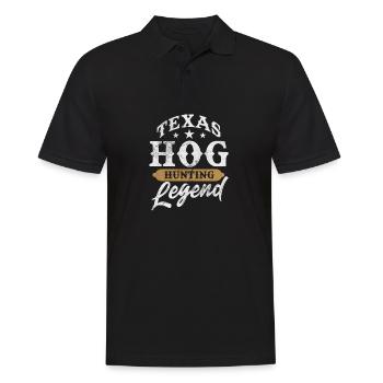 texas hog hunting legend Design for a hunting fan - Männer Poloshirt - Schwarz - Vorne - Kai (181cm)