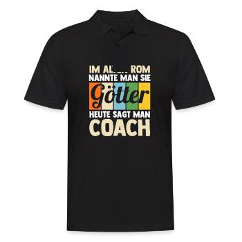 Mannschaft Trainer Und Coach - Männer Poloshirt - Schwarz - Vorne - Kai (181cm)