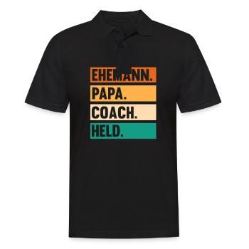 Vater Papa Mannschaft Trainer Und Coach - Männer Poloshirt - Schwarz - Vorne - Kai (181cm)