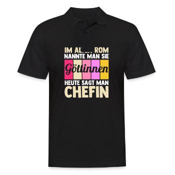 Arbeit Kollegen Büro Teamleiter Führungskraft Chef - Männer Poloshirt - Schwarz - Vorne - Kai (181cm)