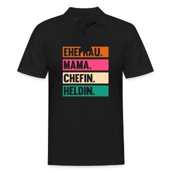 Arbeit Kollegen Mutter Mama Teamleiter Führungskra - Männer Poloshirt - Schwarz - Vorne - Kai (181cm)