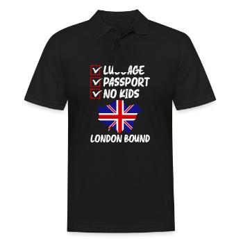 Gepäck Passport No Kids London Bound Vacation - Männer Poloshirt - Schwarz - Vorne - Kai (181cm)