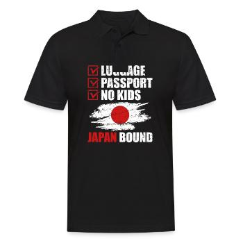 Luggage Passport No Kids Japan Bound Vacation Trip - Men's Polo Shirt - black - Front - Kai (181cm)