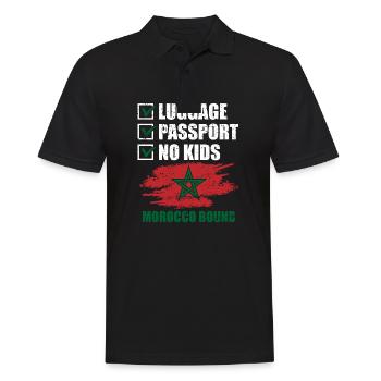 Passeport bagages Pas d’enfants Maroc Bound Holidays - Polo Homme - noir - Devant - Kai (181cm)