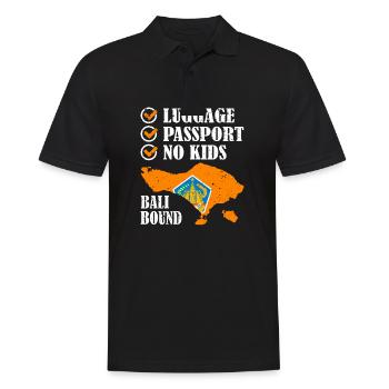 Luggage Passport No Kids Bali Bound Holiday Trip - Men's Polo Shirt - black - Front - Kai (181cm)