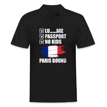 Luggage Passport No Kids Paris Bound Holiday Trip - Men's Polo Shirt - black - Front - Kai (181cm)