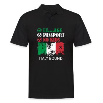 Luggage Passport No Kids Italy Bound Holiday Trip - Men's Polo Shirt - black - Front - Kai (181cm)